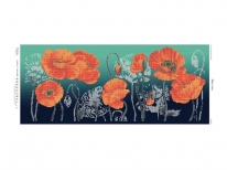 Схема вишивки бісером «Маки в полі» (40x100)