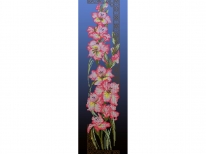 Схема «Гладіолуси»  синій фон (30x100)