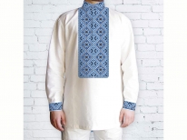 Заготовка чоловічої сорочки для вишивки бісером «Ромби голубі»