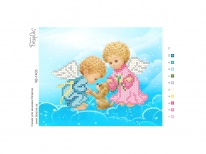 Схема вишивки бісером «Ангели з собачкою» (A6)