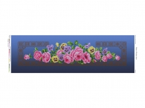 Схема «Рожеві троянди» синій фон (30x100)