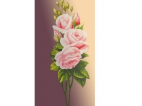 Схема вишивки бісером «Рожева троянда на бежевому фоні» (40x100)