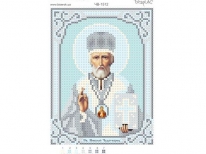 Схема вишивки бісером «Св Миколай»/срібло/ (A6)