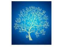 Схема «Срібне дерево» Синій фон(40x45)