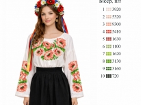 Заготовка блузы «Пышные маки Б-007»