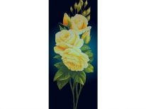 Схема вишивки бісером «Жовта троянда на синьому фоні» (40x100)