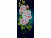 Схема вишивки бісером «Рожева троянда на синьому фоні» (40x100)